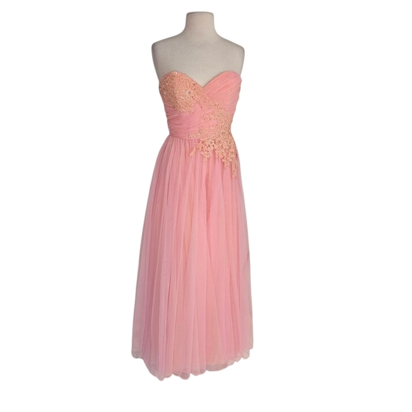 Sherri Hill Pink Tulle Princess Prom Formal Dress - Picture 2 of 10